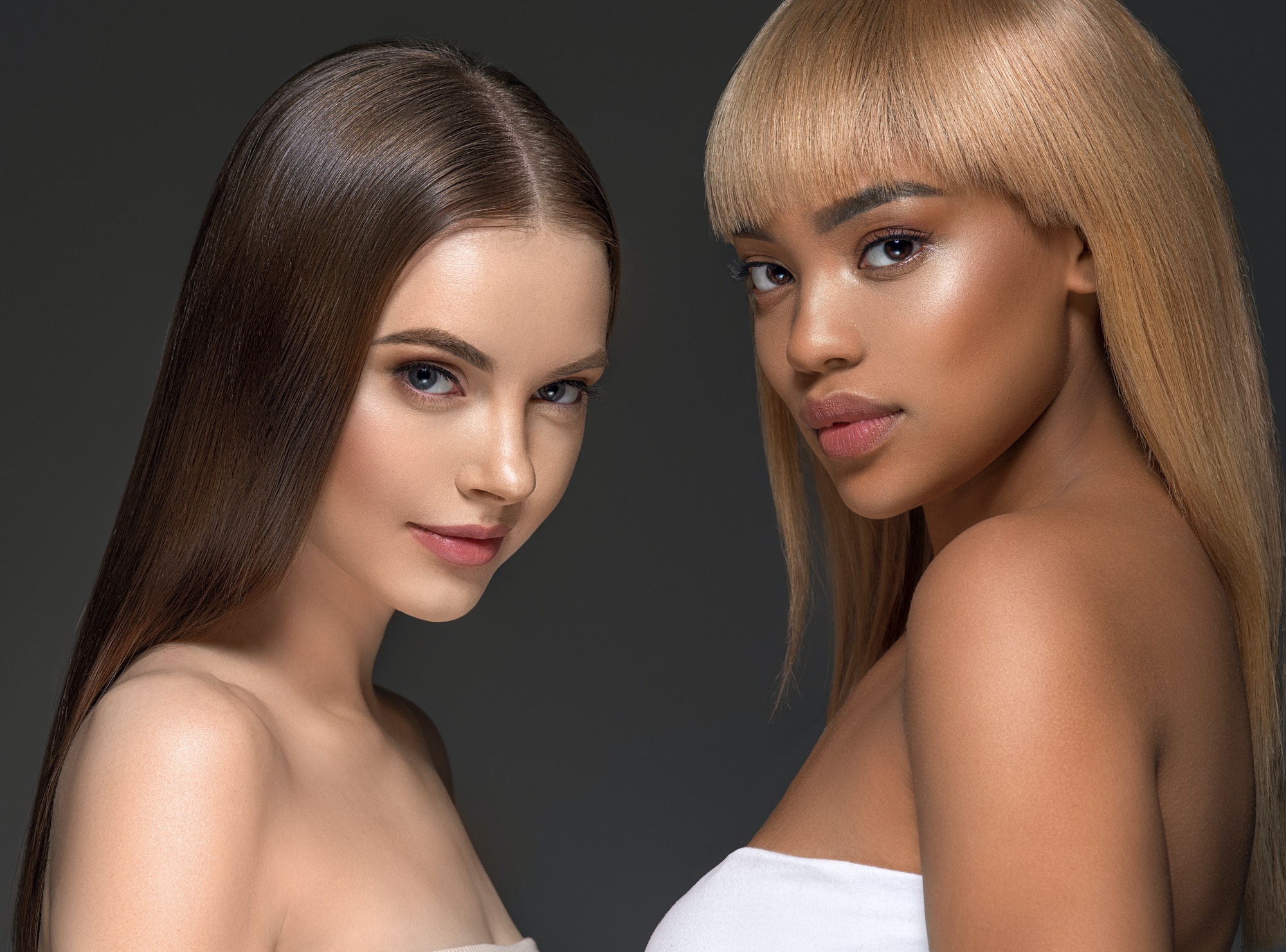 Beauty group women healthy skin care ethnic model