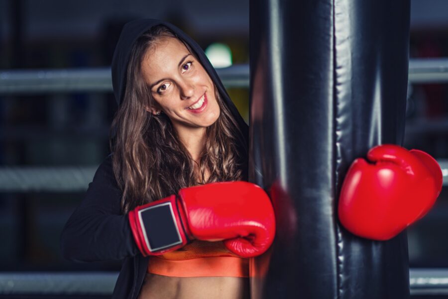 Woman boxing