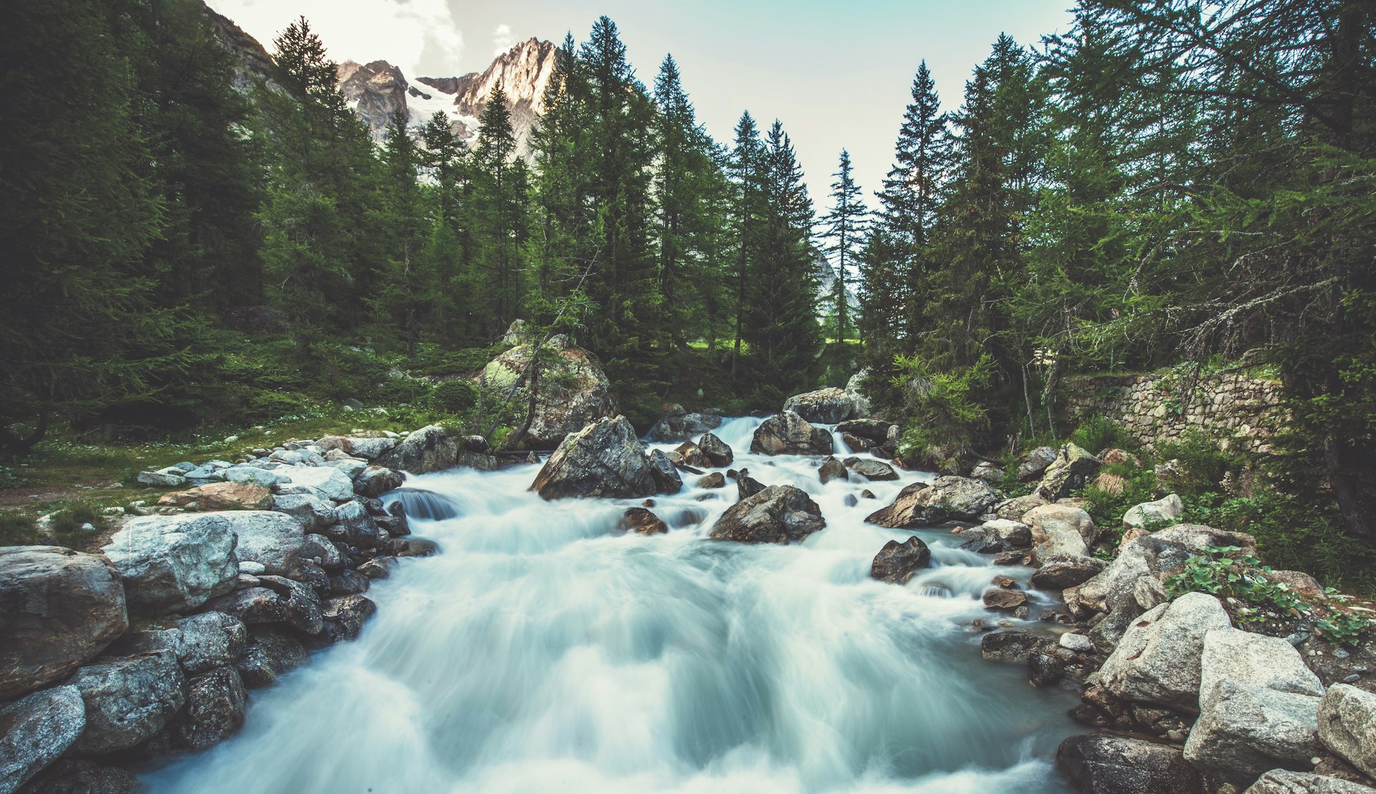 Alpine River in the Italy