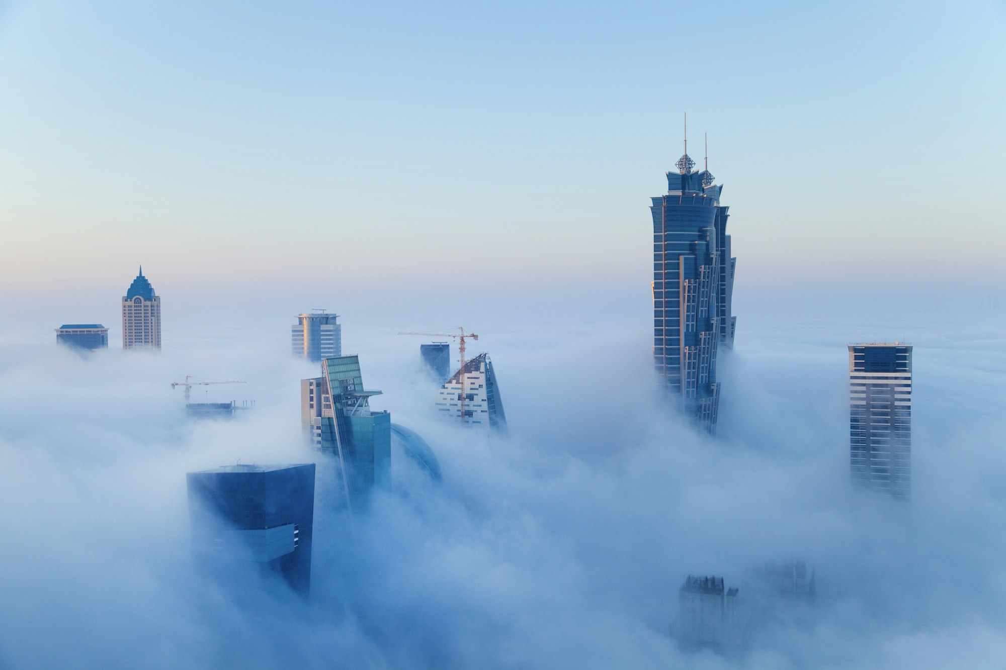 Downtown Dubai at dawn, United Arab Emirates