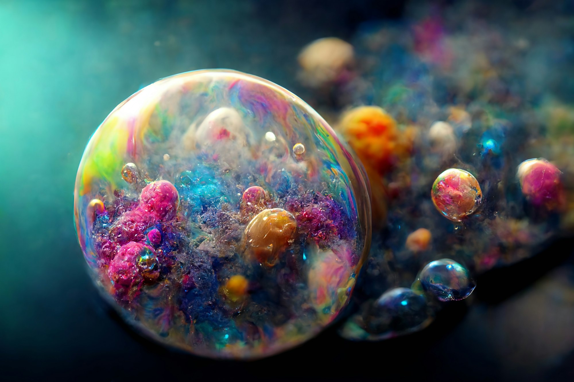 The bubble with the colorful elements in its - DGi