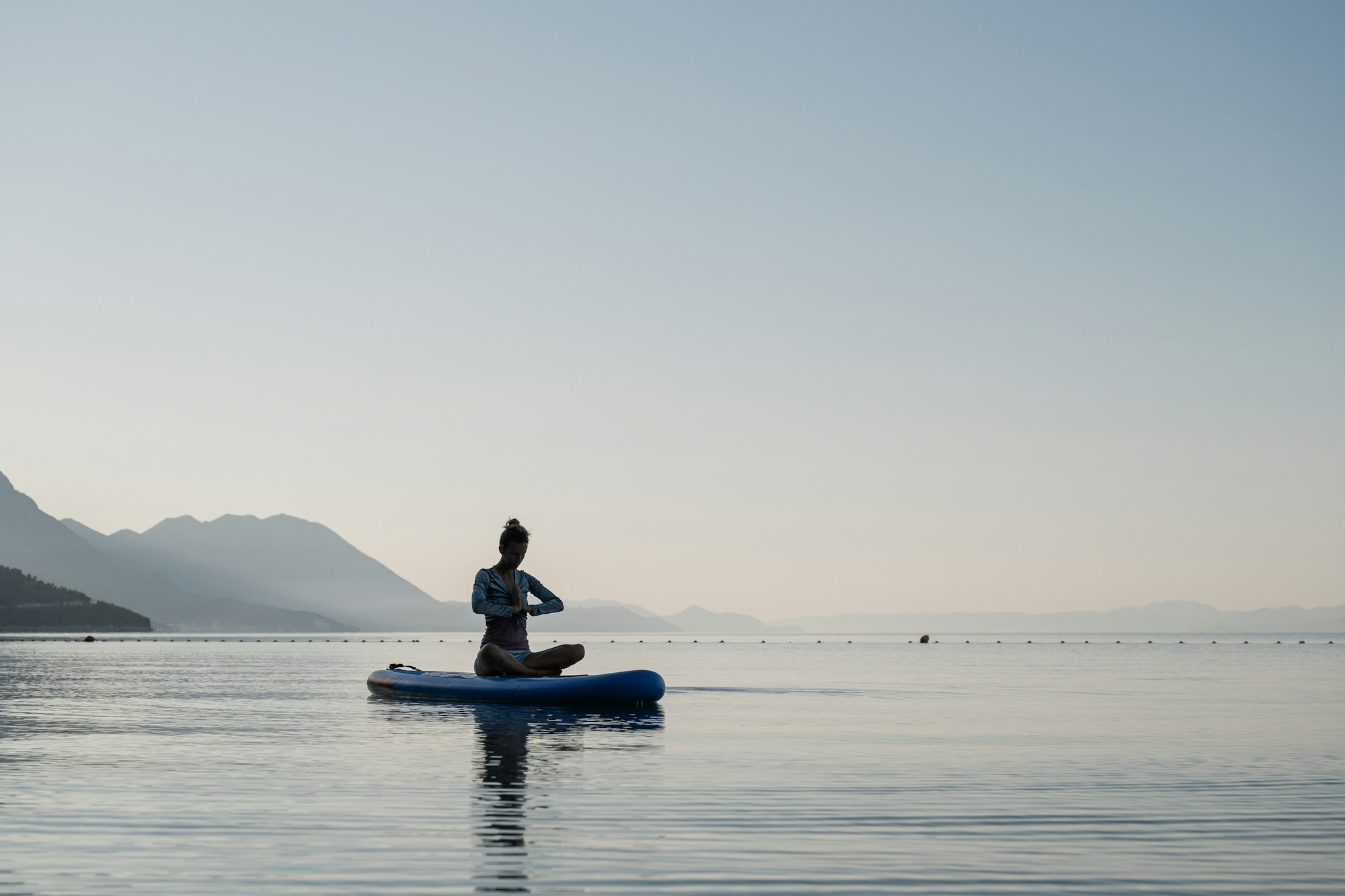 Young woman meditating in peace