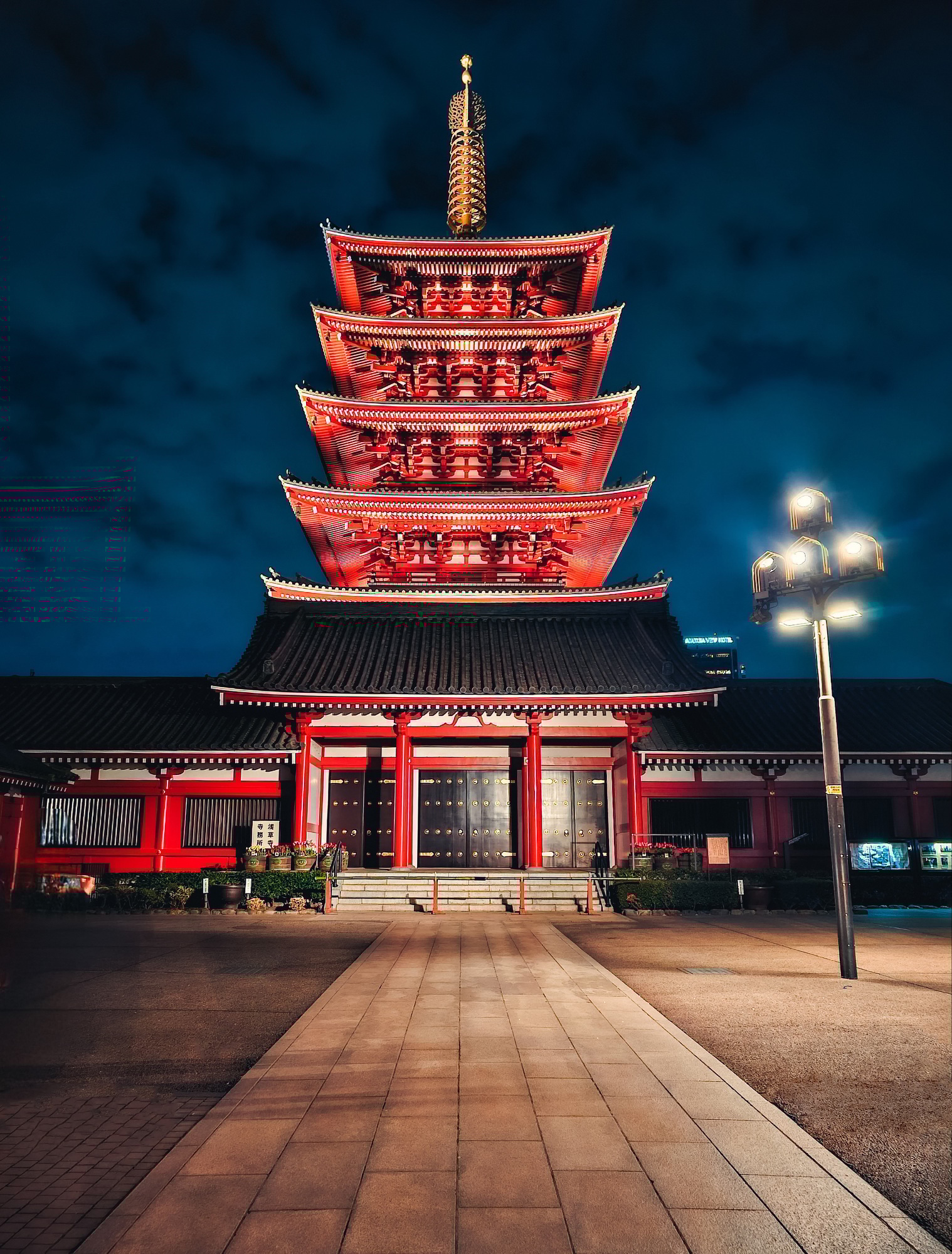 A Traditional Pagoda In The Night Of Japan