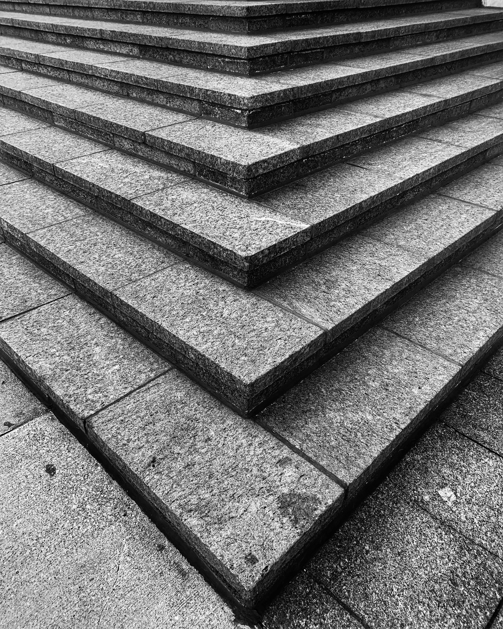 Abstract view of stairs in black and white